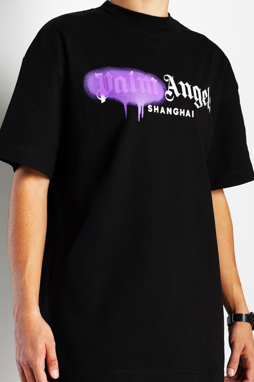 PALM ANGELS — SHANGHAI SPRAYED LOGO T 